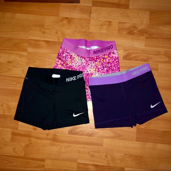 Nike Pants - Nike Pro compression shorts SET OF 3